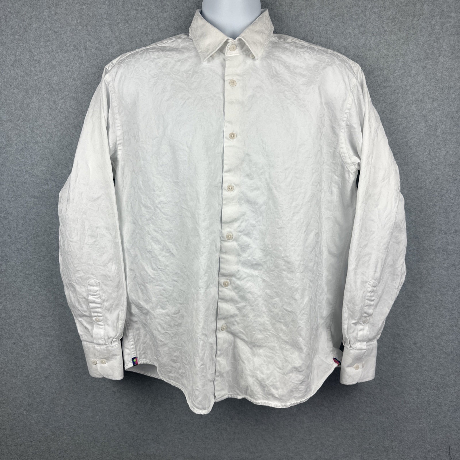 Visconti Uomo Men's Long Sleeve Button Down Flip Cuff Shirt Size Large